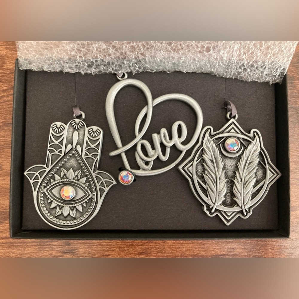 Alex and Ani shine bright holiday Christmas ornaments set of 3